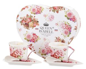 Kpl.dwóch Filiżanek Z Podstawkami I Łyżeczkami