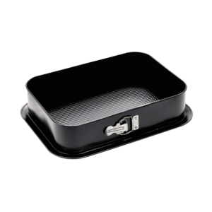 TORTOWNICA FAKTUROWANA 34X24CM Z WARSTWĄ OCHRONNĄ NON-STICK CZARNA *2286