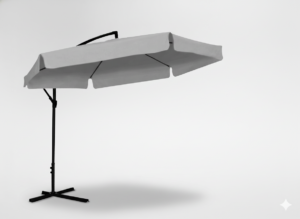 PARASOL OGRODOWY 3 M SZARY "BANANA" Z POKROWCEM