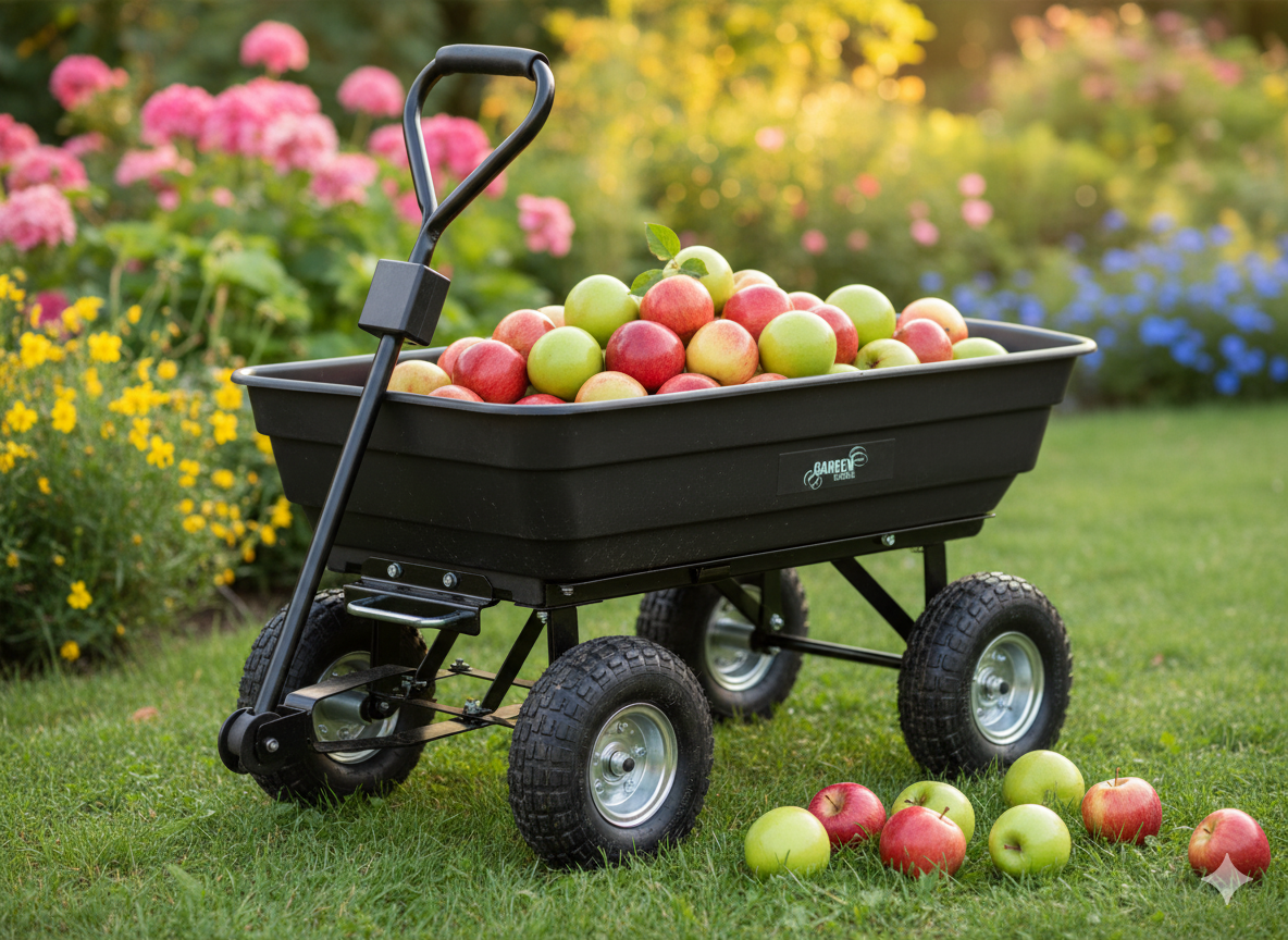WÓZEK OGRODOWY DWUFUNKCYJNY CZARNY - obrazek 3
