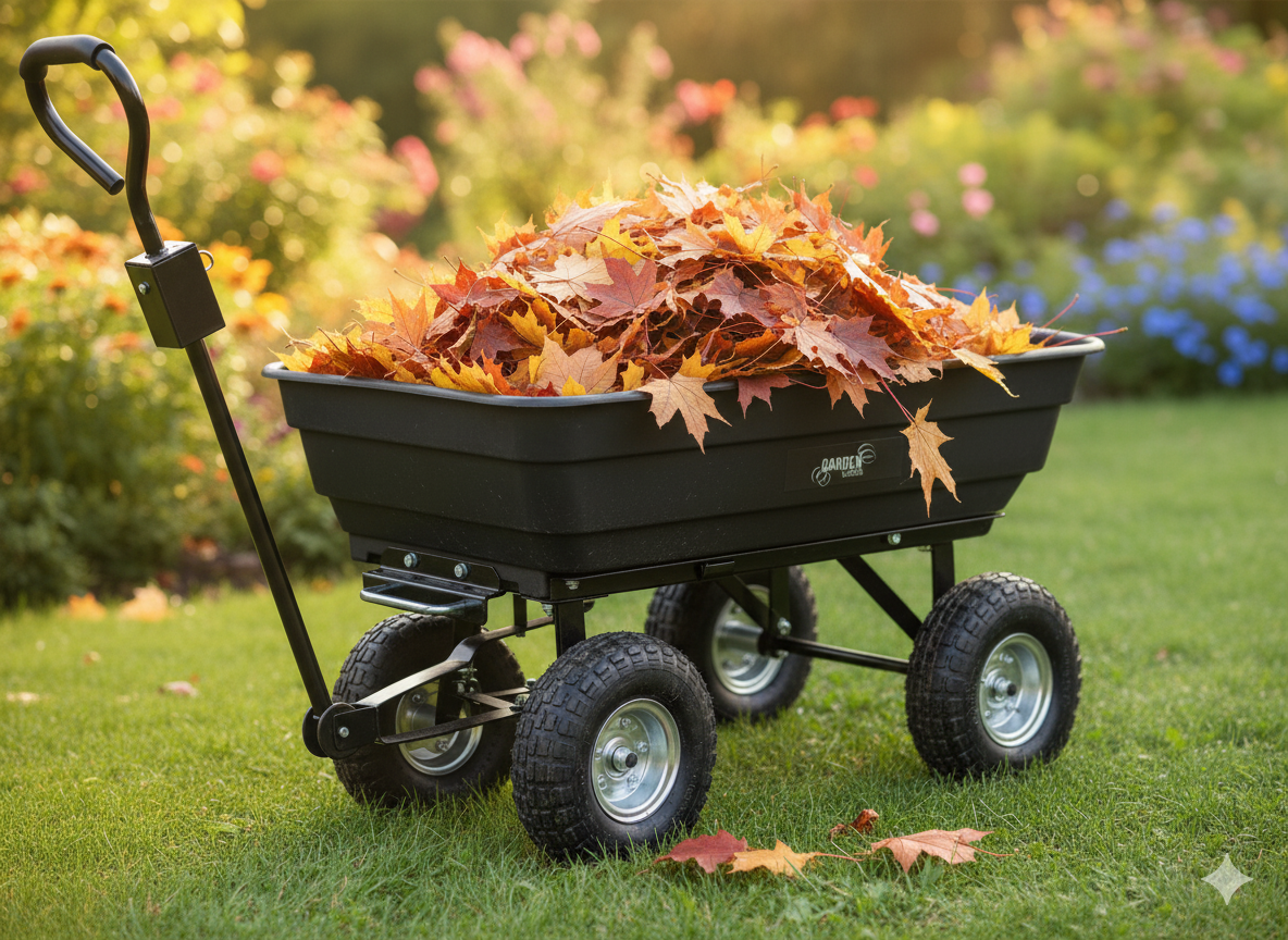 WÓZEK OGRODOWY DWUFUNKCYJNY CZARNY - obrazek 2