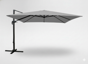 PARASOL OGRODOWY "ROMA"  3 x 3 M SZARY Z POKROWCEM