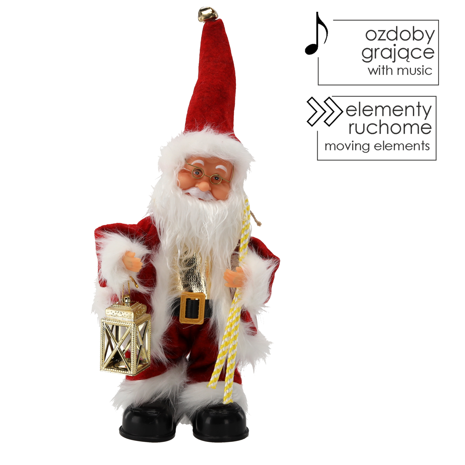 MIKOŁAJ Z LAMPIONEM - GRAJĄCY 30,5 CM *6965 - obrazek 2