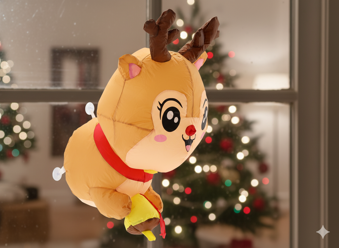 DMUCHANY RENIFER NA OKNO LED 90 CM *8723 - obrazek 4