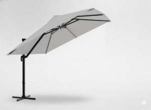 PARASOL OGRODOWY "ROMA" 3 x 4 M SZARY Z POKROWCEM
