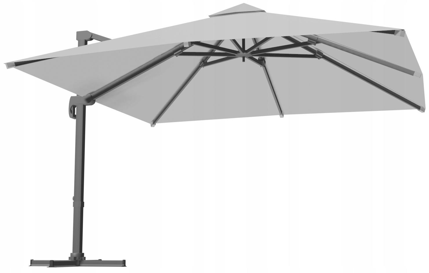 PARASOL OGRODOWY "ROMA" 3 x 4 M SZARY Z POKROWCEM - obrazek 3