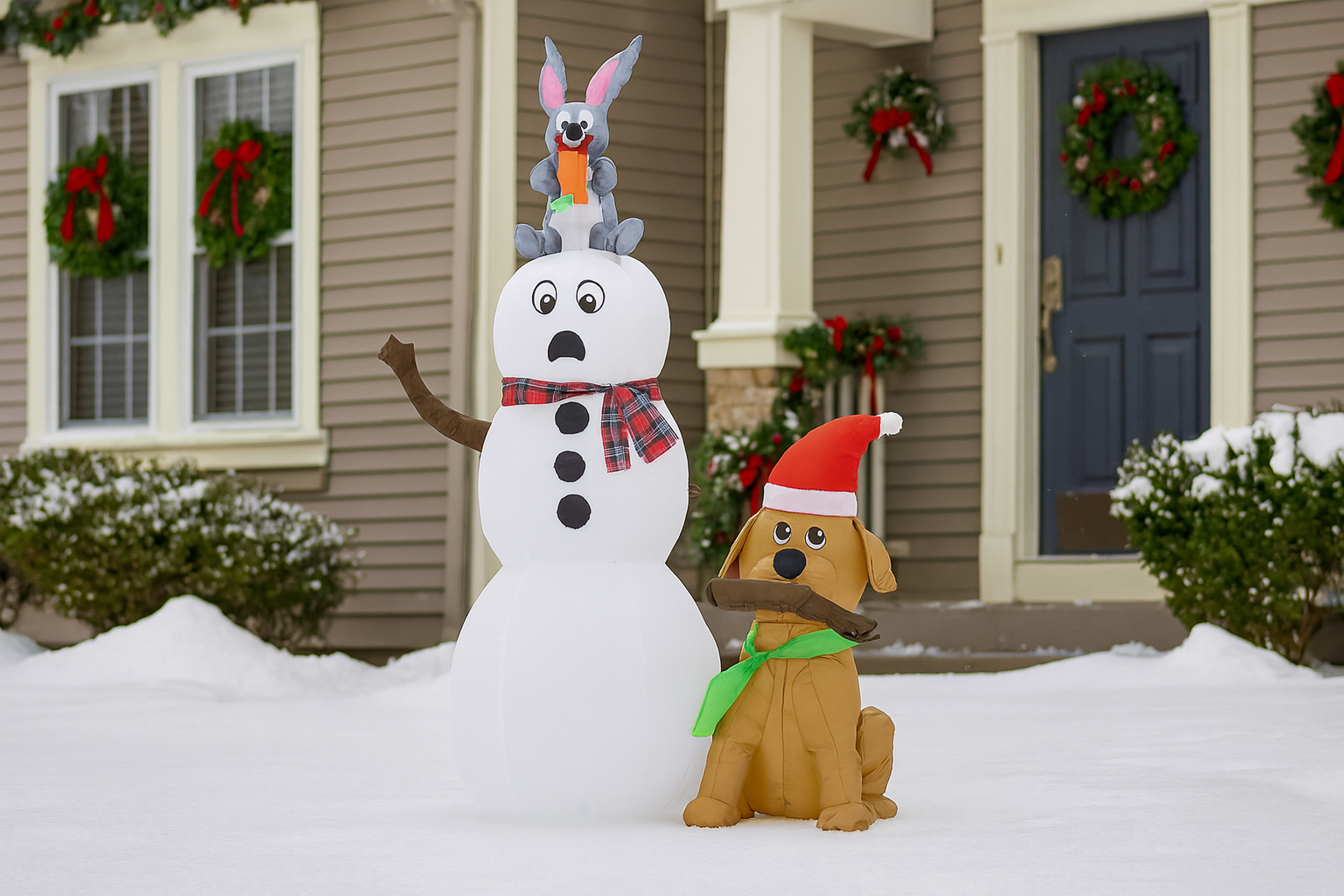 DMUCHANY BAŁWANEK Z PIESKIEM LED WYS. 180 CM *1105 - obrazek 3