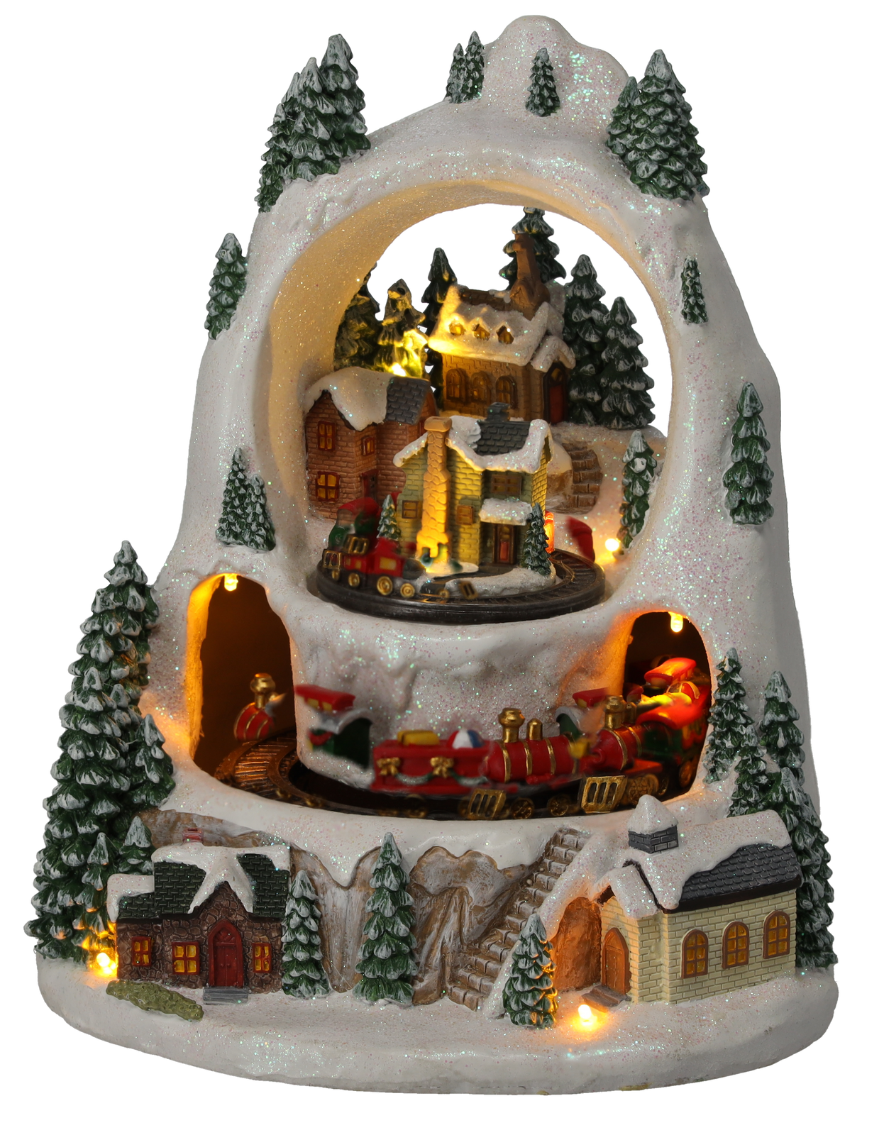 POZYTYWKA BOŻONAR. LED WIOSKA ZIMOWA Z POCIĄGIEM 23 x 23 x 25,5 cm *2447 - obrazek 2