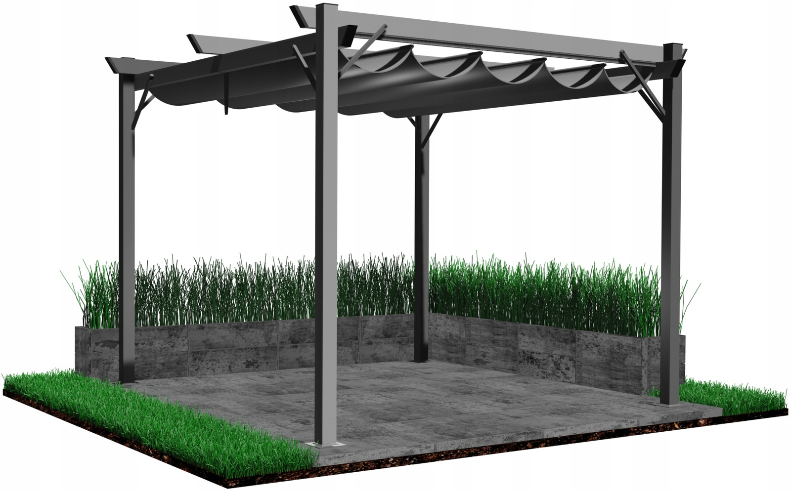 PERGOLA OGRODOWA SZARA 3 X 3M 2.95 x 2.95 x H2.3m - obrazek 8