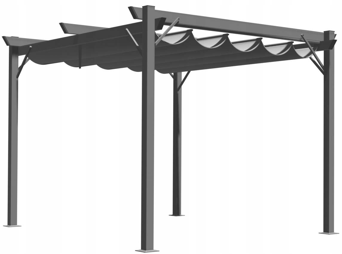 PERGOLA OGRODOWA SZARA 3 X 3M 2.95 x 2.95 x H2.3m - obrazek 4