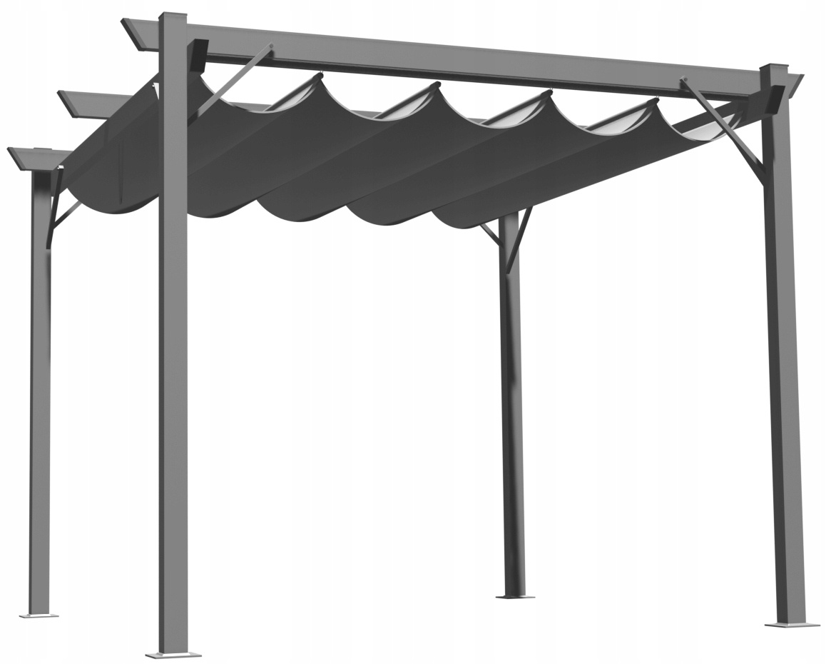 PERGOLA OGRODOWA SZARA 3 X 3M 2.95 x 2.95 x H2.3m - obrazek 5