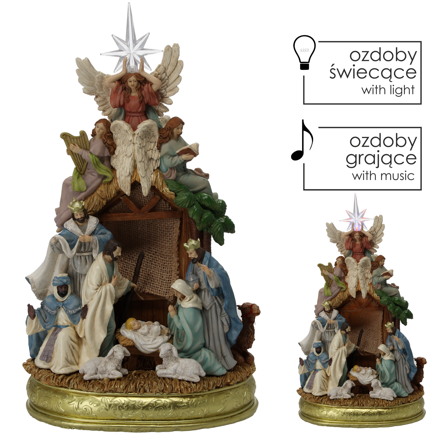 POZYTYWKA BOŻONAR. LED SZOPKA ŚWIĄTECZNA 23 x 16,8 x 41 cm *2461 - obrazek 2