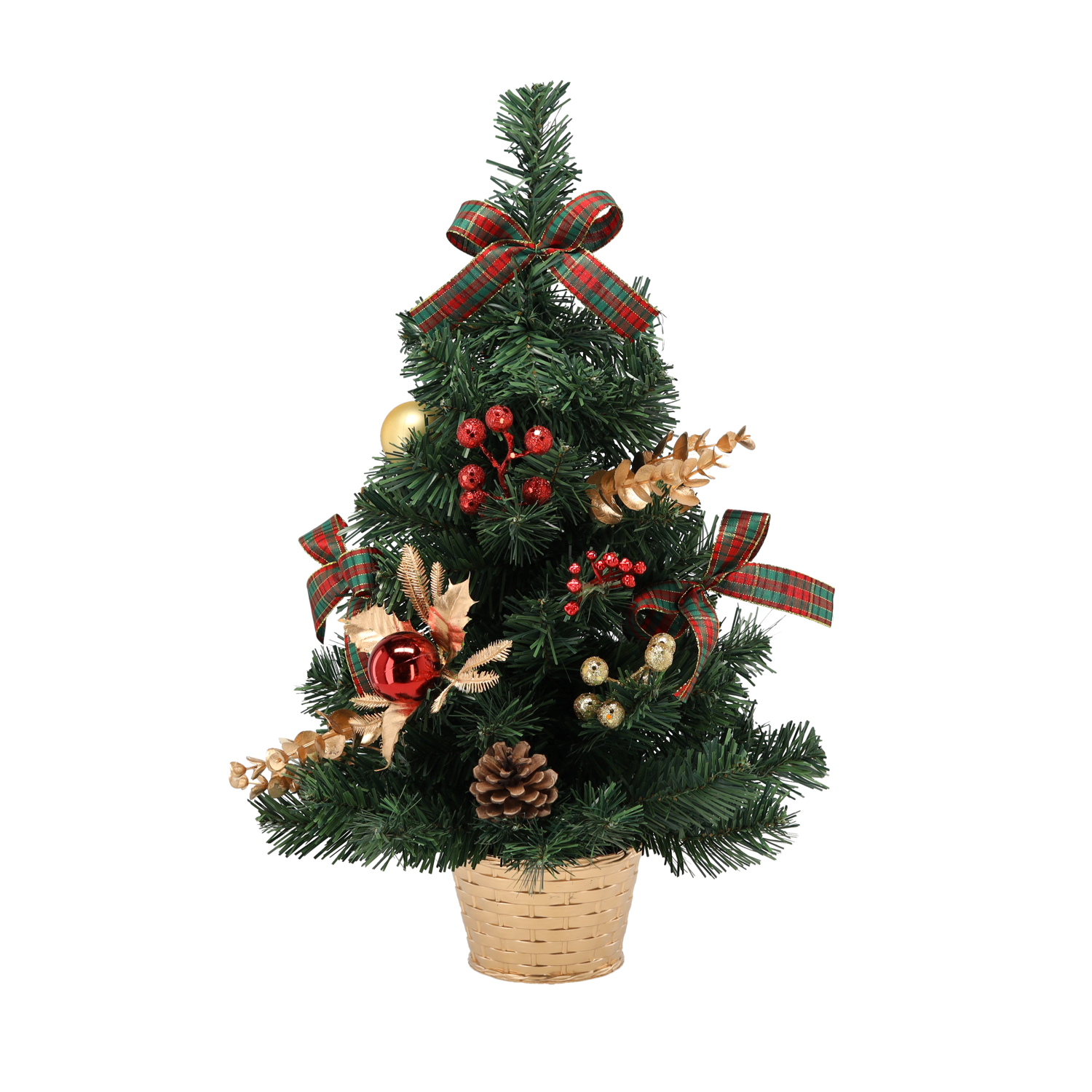 CHOINKA BOŻONARODZENIOWA 50 CM CZERWONO-ZŁOTA *2347