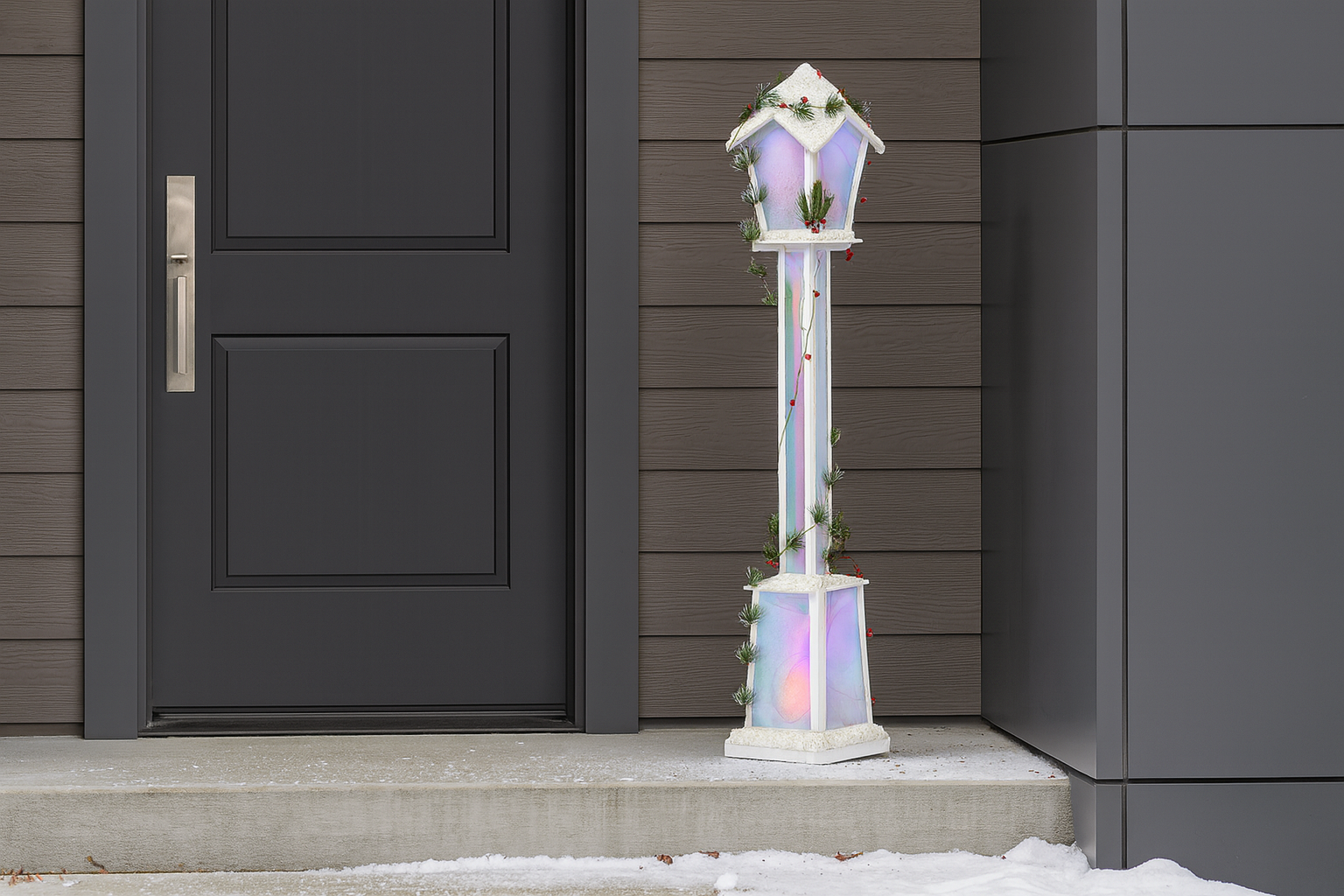 ŚWIĄTECZNA LATARNIA BIAŁA LED 20 x 20 x 120 CM *5171 - obrazek 3