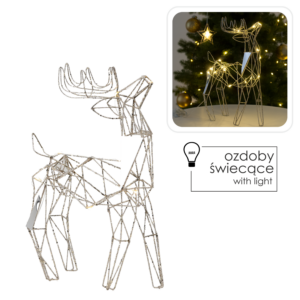 OZDOBA ŚWIĄTECZNA - RENIFER LED 44 CM GEOMETRYCZNY *6314