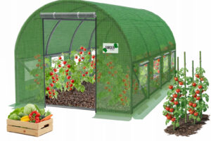 TUNEL FOLIOWY OGRODOWY 4 SEGMENTOWY ZIELONY  6 x 3 x 2 M
