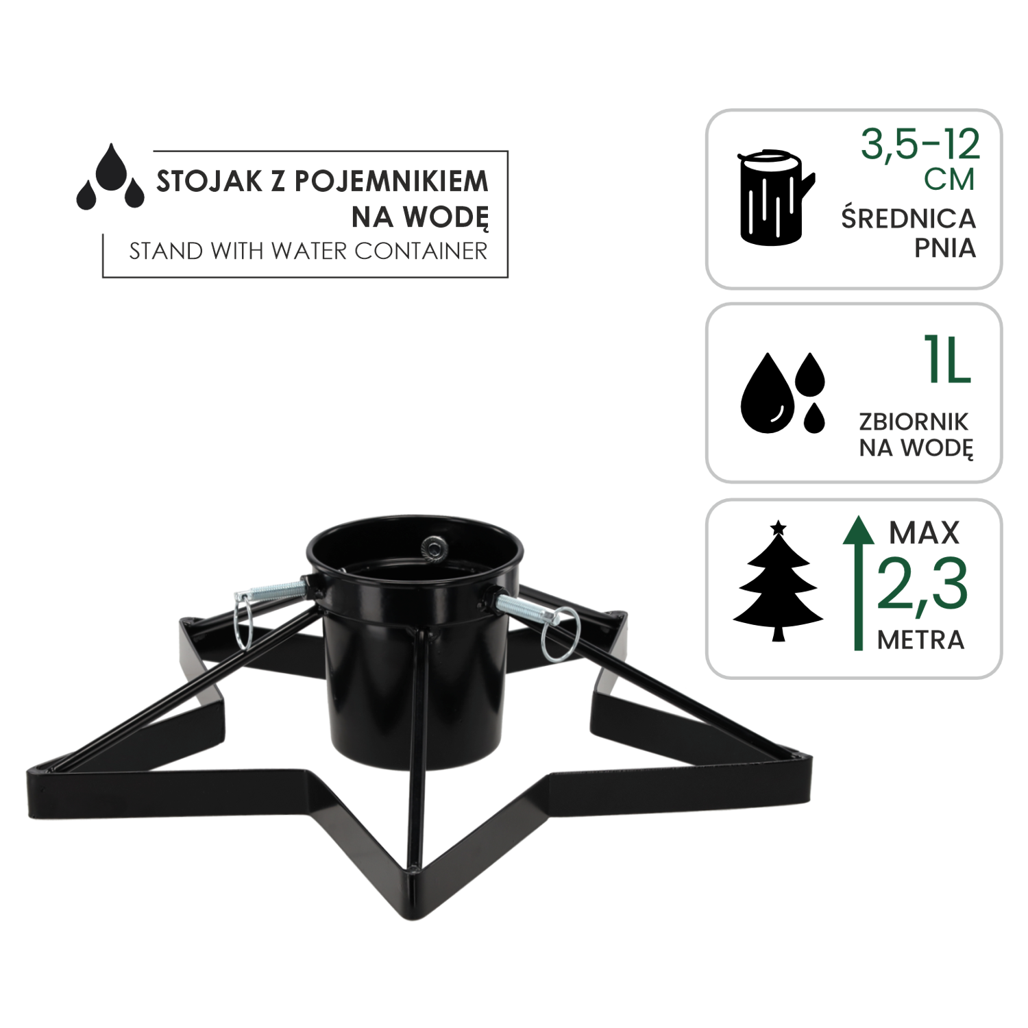 STOJAK CHOINKOWY GWIAZDA 3,5-12 CM - obrazek 2