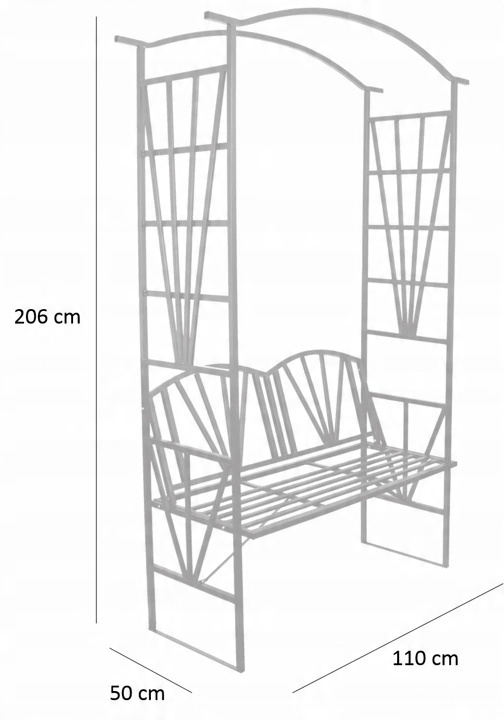 PERGOLA OGRODOWA Z ŁAWKĄ 114 x 45 x 208 CM - obrazek 5
