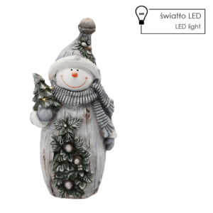 FIGURKA BOŻONAR. - BAŁWAN Z CHOINKĄ 21,4 X 13,2 X 44 CM LED *1360