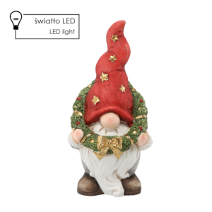 FIGURKA BOŻONAR. - SKRZAT Z WIEŃCEM 19 X 17 X 40 CM LED *0822