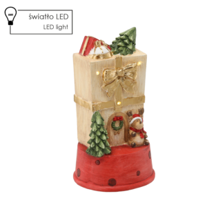 FIGURKA BOŻONAR. - DOMEK Z RENIFEREM 22 X 21 X 40 CM LED *0929