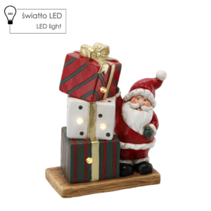 FIGURKA BOŻONAR. - MIKOŁAJ Z PREZENTAMI 29,5 X 15 X 36 CM LED *1445