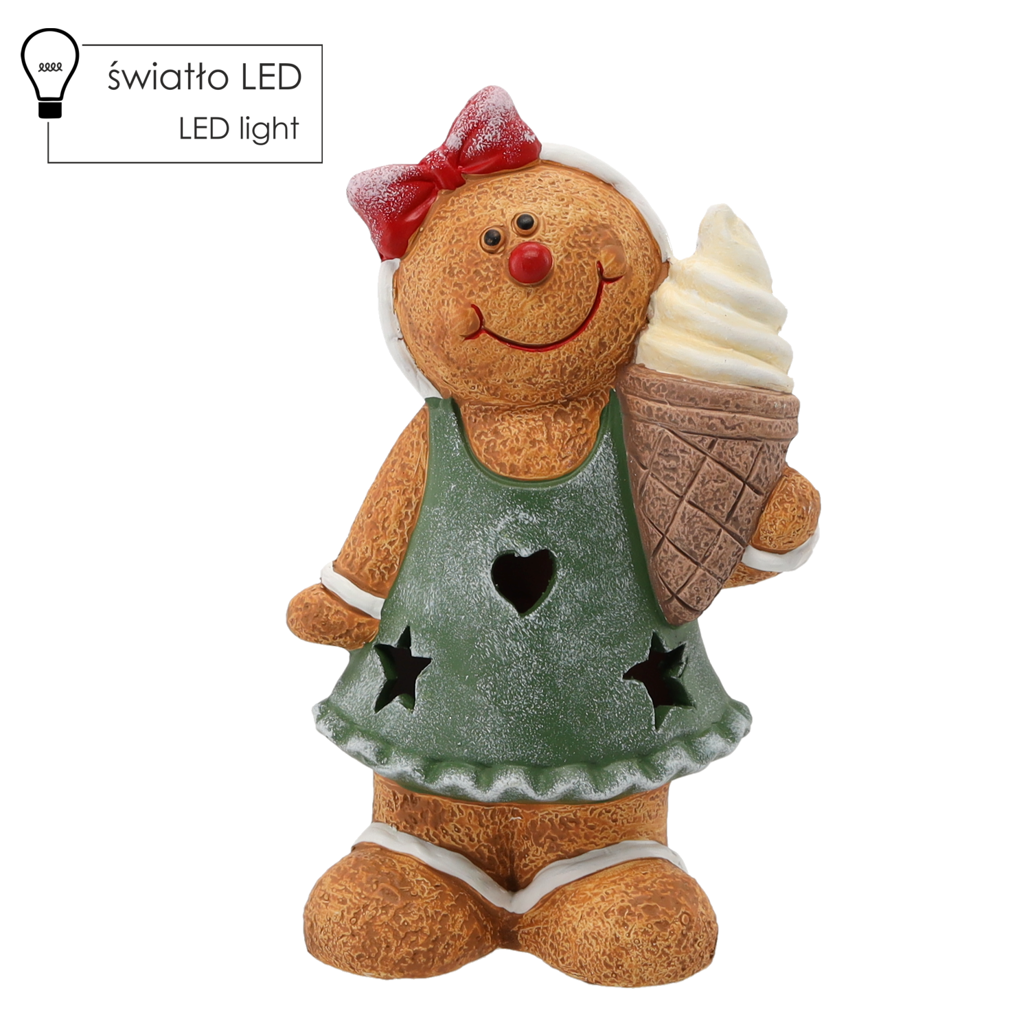 FIGURKA BOŻONAR. - PIERNIKOWY LUDZIK 14 X 10 X 23 CM LED opak=2szt*1483