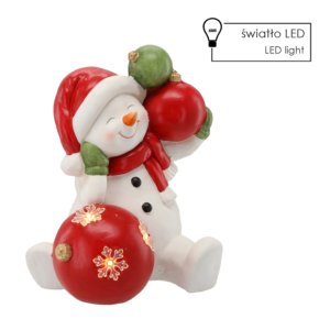 FIGURKA BOŻONAR. - BAŁWAN Z BOMBKAMI 26,3 X 24,2 X 32 CM LED *1117