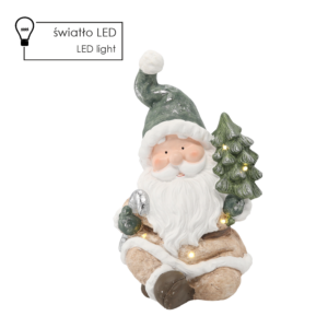 FIGURKA BOŻONAR. - MIKOŁAJ Z CHOINKĄ 24 X 23 X 38 CM LED *1162