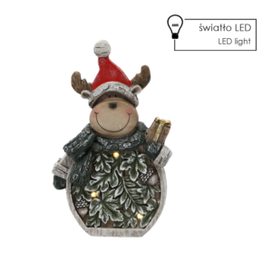 FIGURKA BOŻONAR. - RENIFER Z LISTKAMI 24 X 9,5 X 38,5 CM LED *1186
