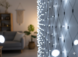 KURTYNA SIATKA LED 320L ZIMNY BIAŁY 3 x 2 M WEWN/ZEWN *1711