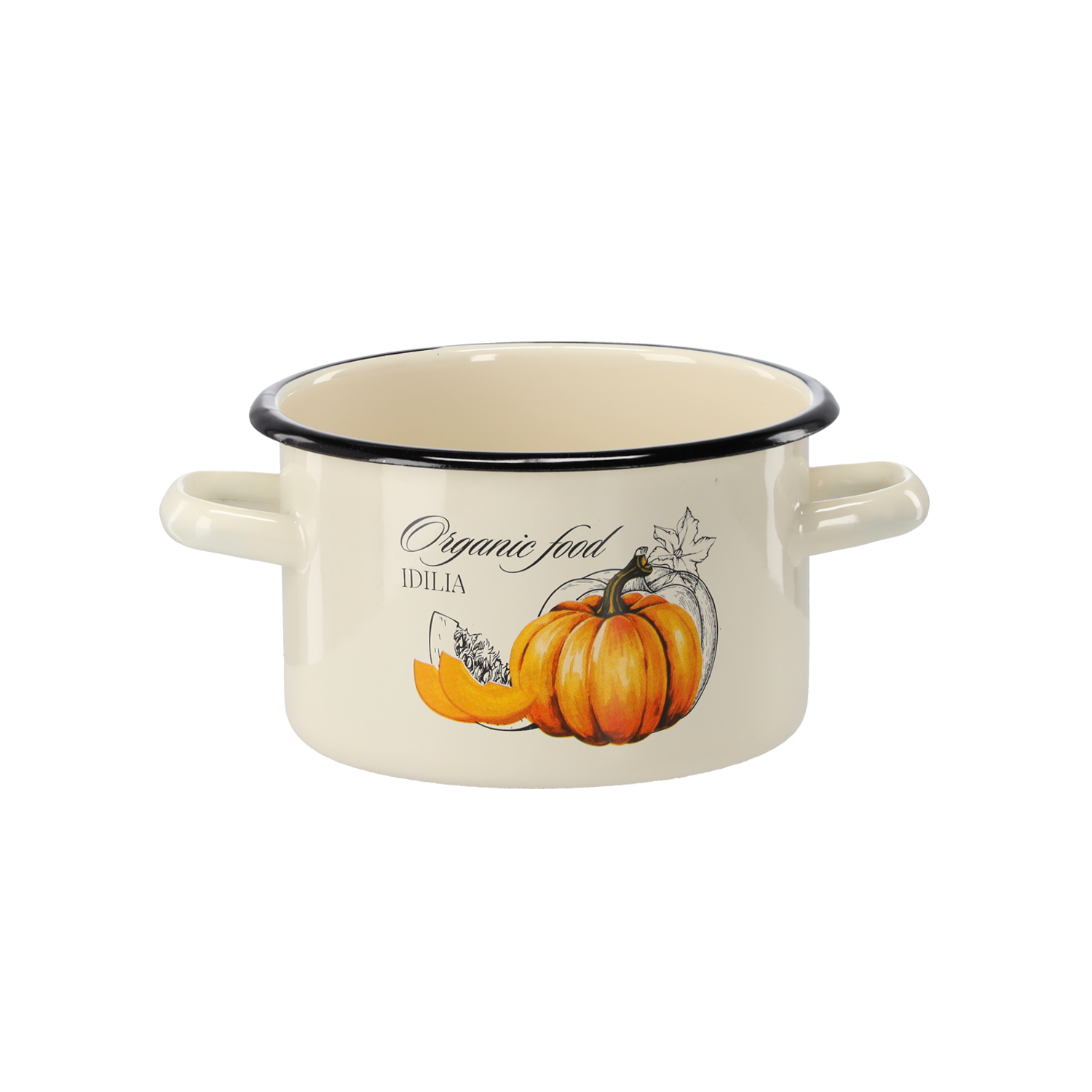 GARNEK EMALIOWANY 2 L 16 CM KREMOWY DYNIA *6086