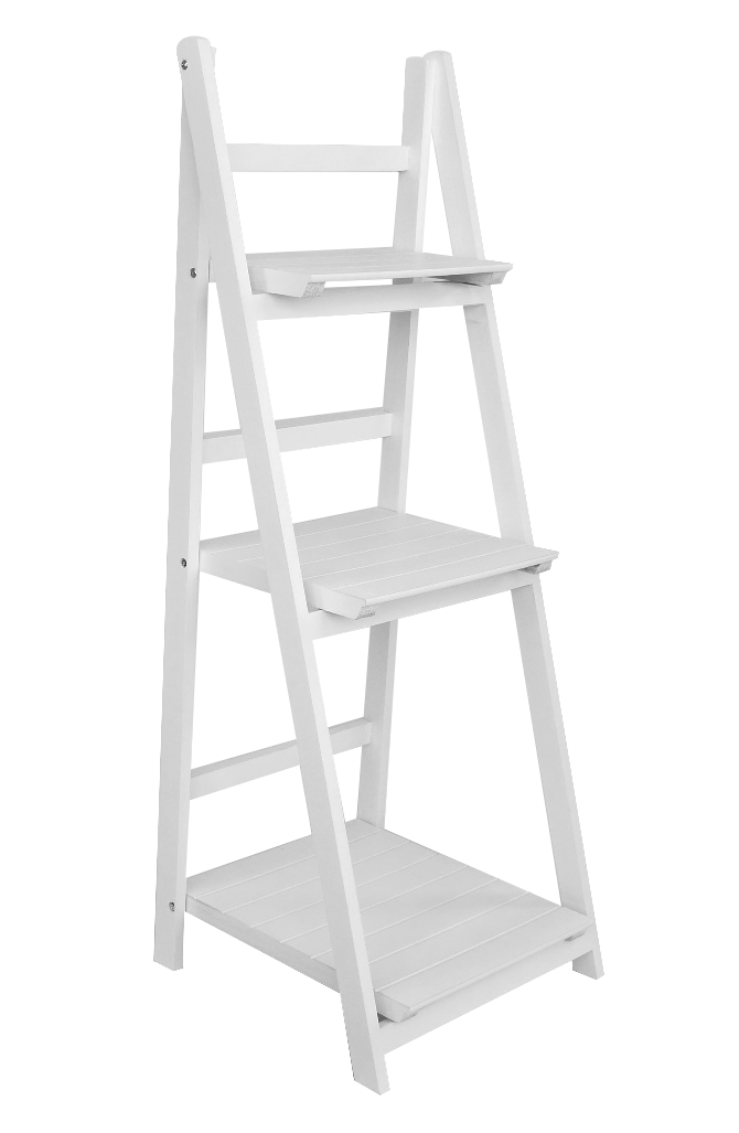 REGAŁ DRABINKOWY BIAŁY Z 3 PÓŁKAMI 42 x 39 x 109 cm *8416 - obrazek 2