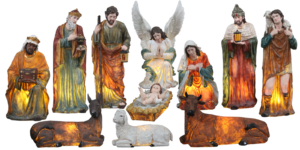 KPL.FIGUR BOŻONARODZENIOWYCH 11 EL.150 CM MASA ŻYWICZNA PODŚWIETLANE *2044