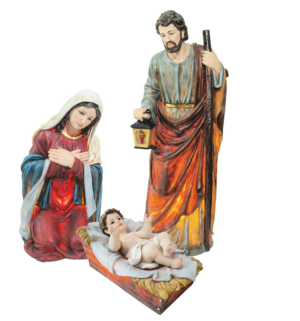 KPL. 3 FIGUR PODŚWIETLANYCH - ŚW. RODZINA 120 CM MASA ŻYWICZNA *0473