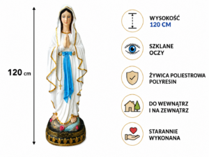 FIGURA MATKA BOSKA Z LOURDES 120 CM SZKLANE OCZY *4565