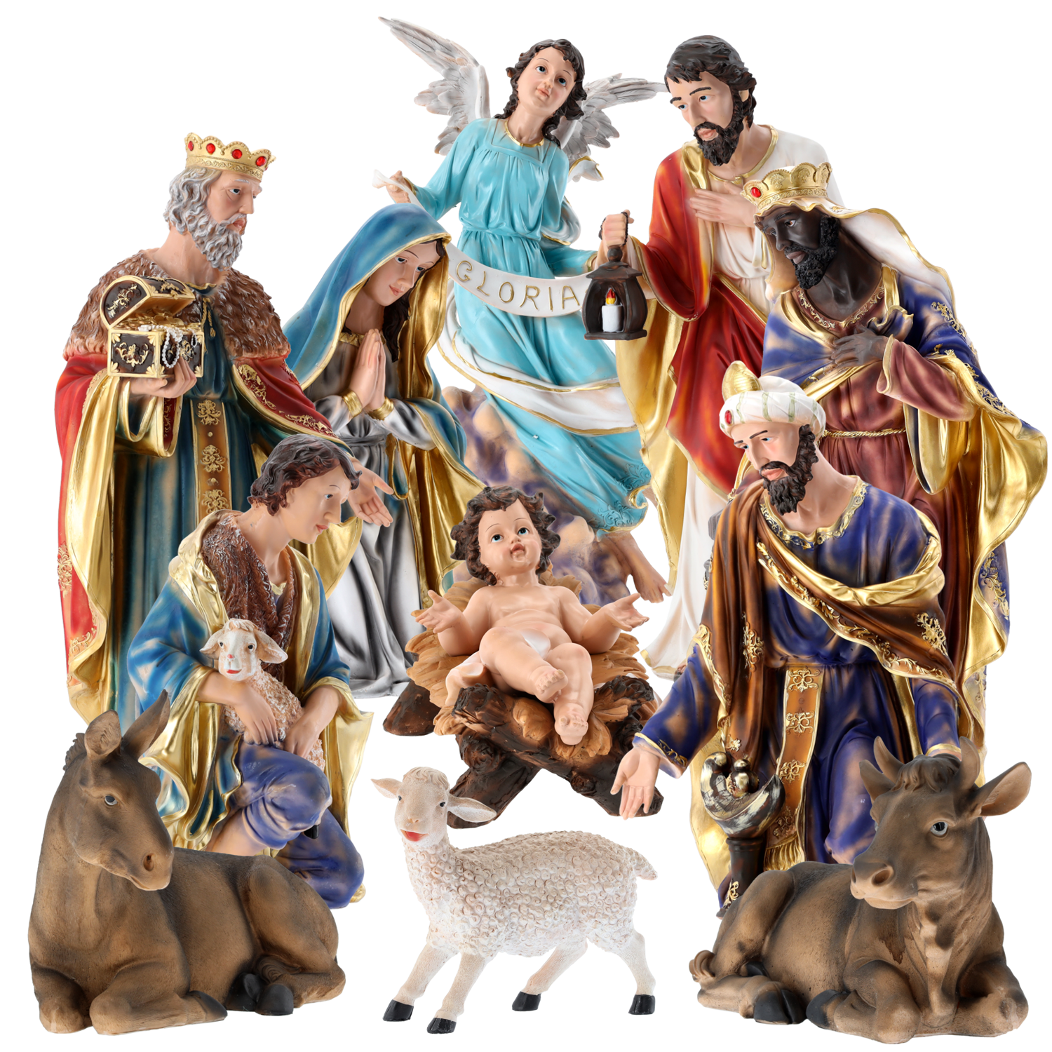 ZESTAW FIGUR BOŻONARODZ. 11 EL. do 90 CM polyresin *0497 - obrazek 3