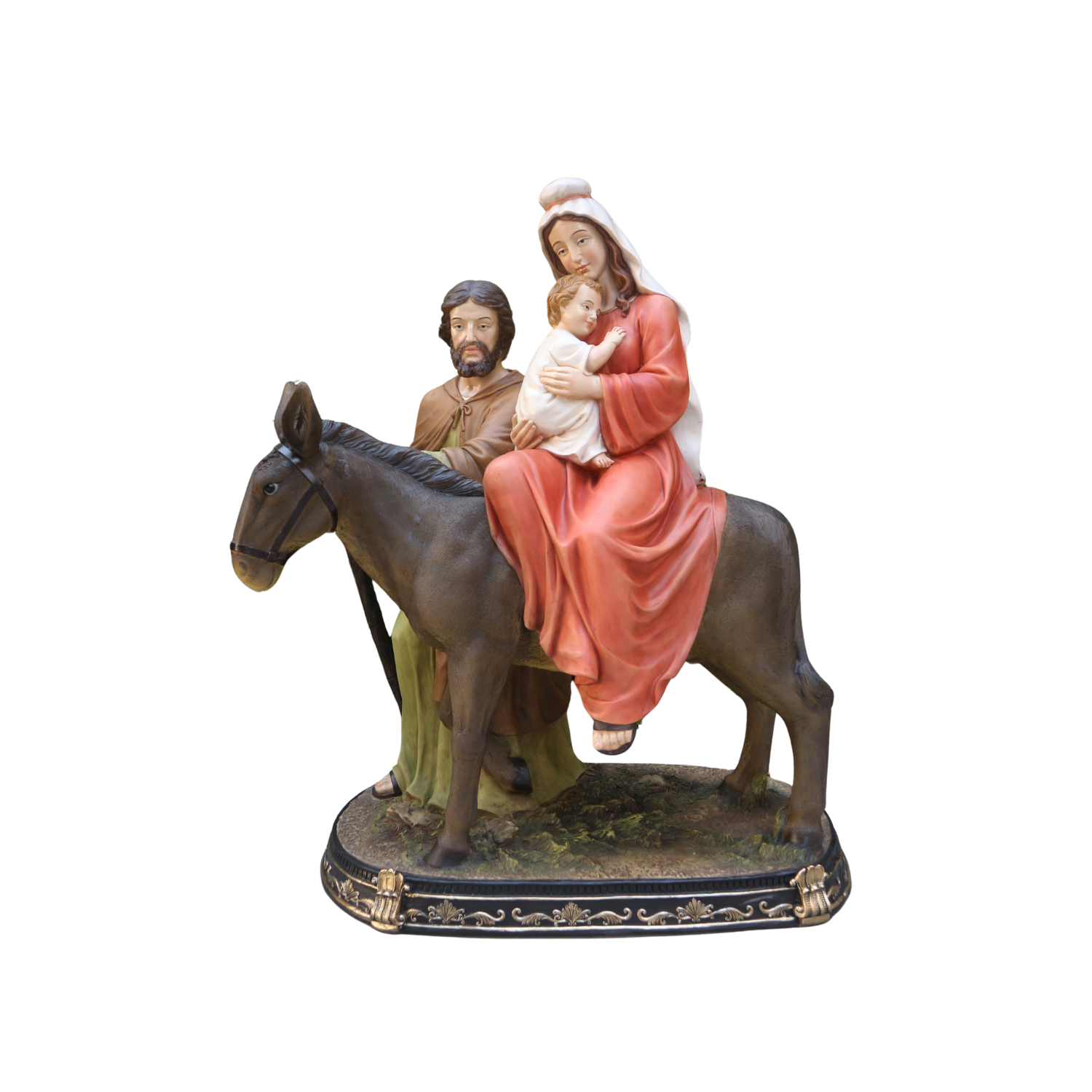 FIGURA BOŻONARODZENIOWA - ŚWIĘTA RODZINA NA OSIOŁKU 117 x 61 x 150 CM *3346 - obrazek 5