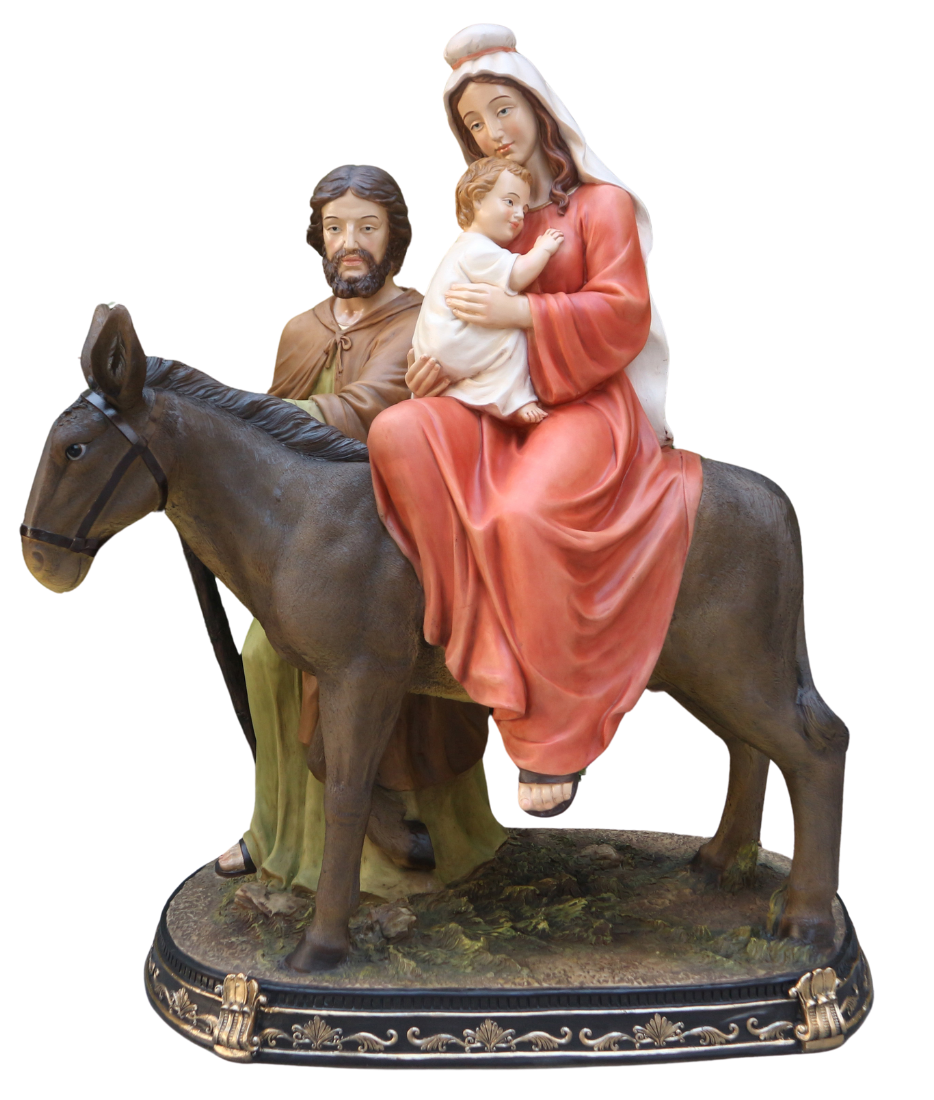 FIGURA BOŻONARODZENIOWA - ŚWIĘTA RODZINA NA OSIOŁKU 117 x 61 x 150 CM *3346 - obrazek 2