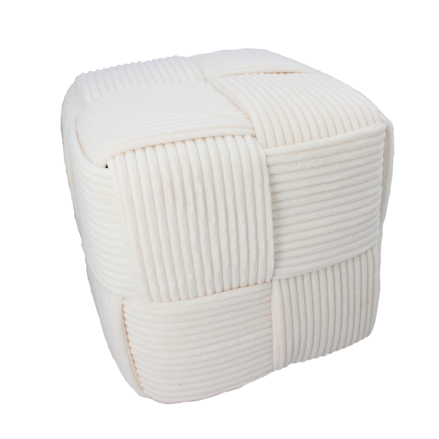 PUFA KOSTKA PLECIONA 40 X 40 X 40 CM BIAŁA *3852