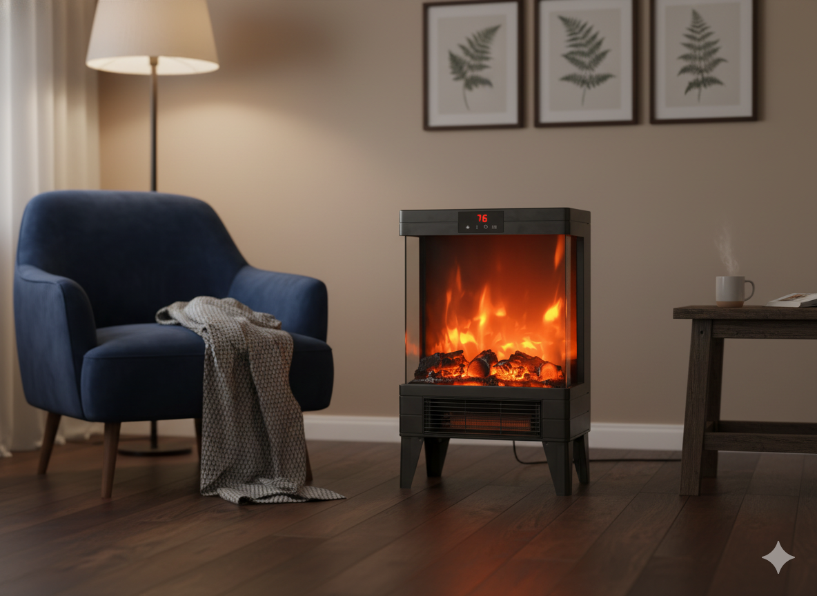 KOMINEK ELEKTRYCZNY - 32,2 x 18 x 52,3 CM - 2000W - obrazek 4