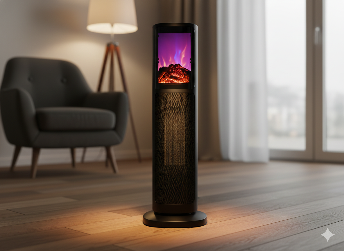 KOMINEK ELEKTRYCZNY KOLUMNOWY - 20 x 20 x 64 CM - 2000W - obrazek 2