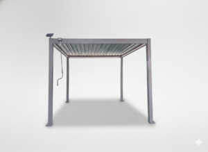 PERGOLA OGRODOWA ALUMINIOWA SZARA LED 3 x 3 x 2,5 M