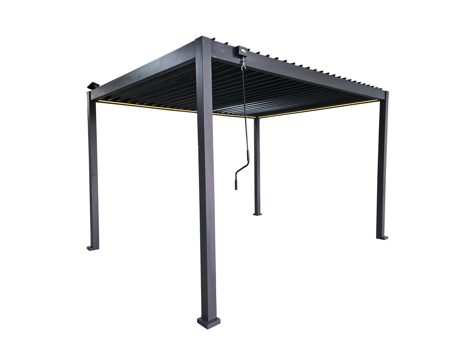 PERGOLA OGRODOWA ALUMINIOWA SZARA LED 3 x 4 x 2,5 M - obrazek 2
