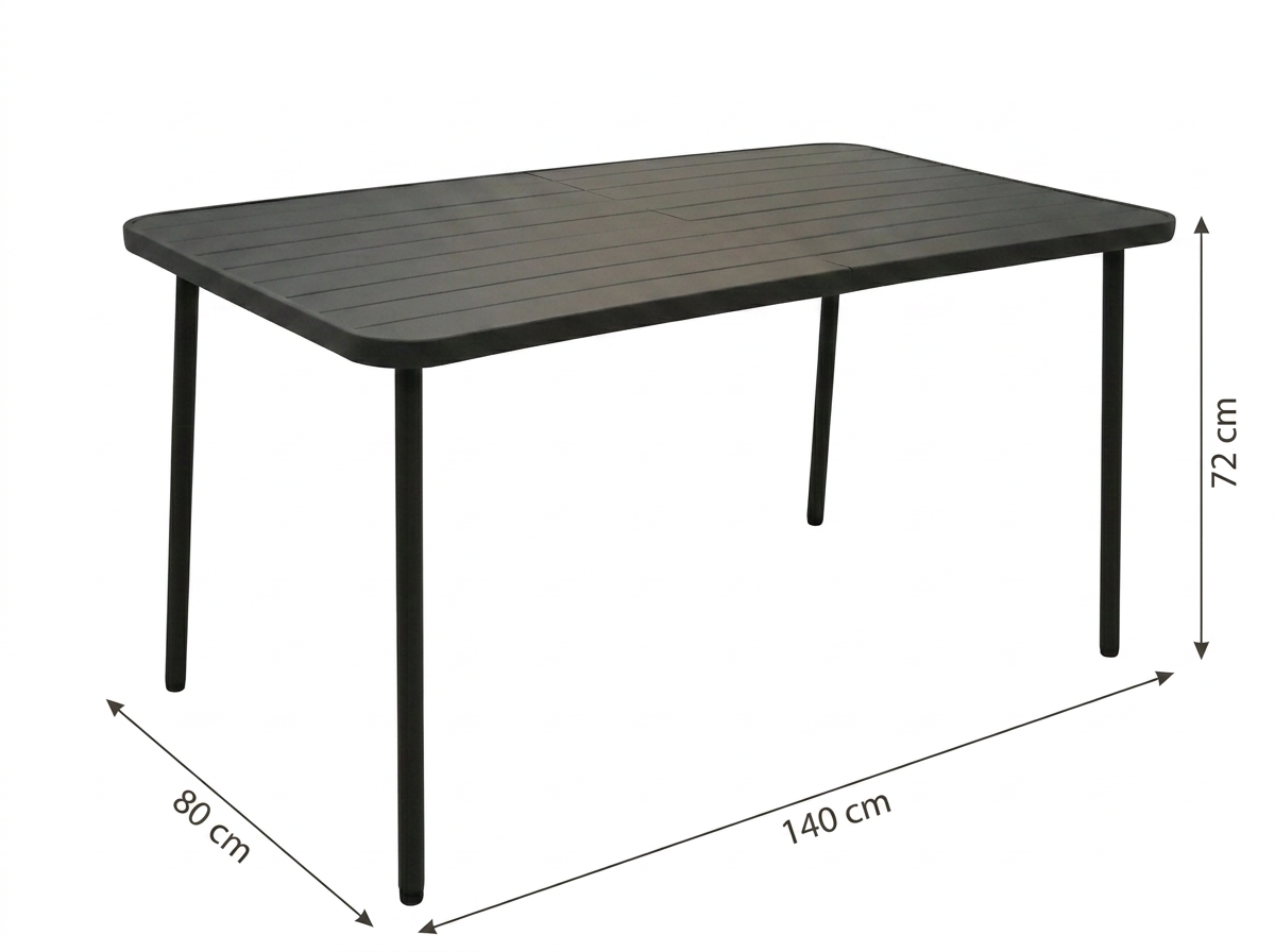 STOLIK OGRODOWY PROSTOKĄTNY 140 x 80 x 72 CM BRĄZOWY - obrazek 5