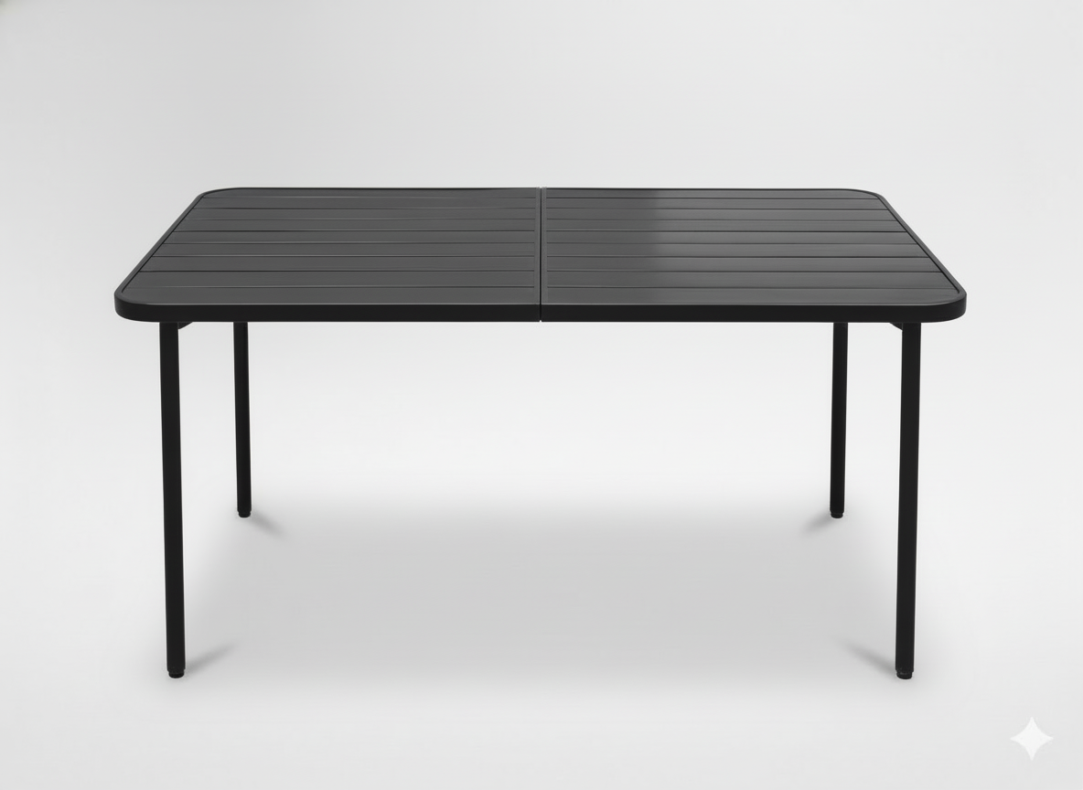 STOLIK OGRODOWY PROSTOKĄTNY 140 x 80 x 72 CM CIEMNY SZARY