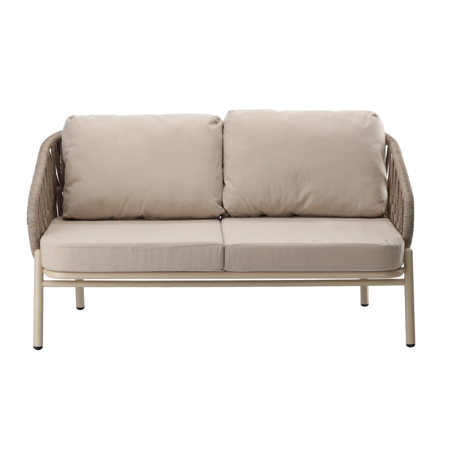 ZESTAW MEBLI ALUMINIOWYCH ( SOFA + 2 FOTELE + STOLIK ) BEŻOWE + BEŻOWE PODUSZKI - obrazek 4