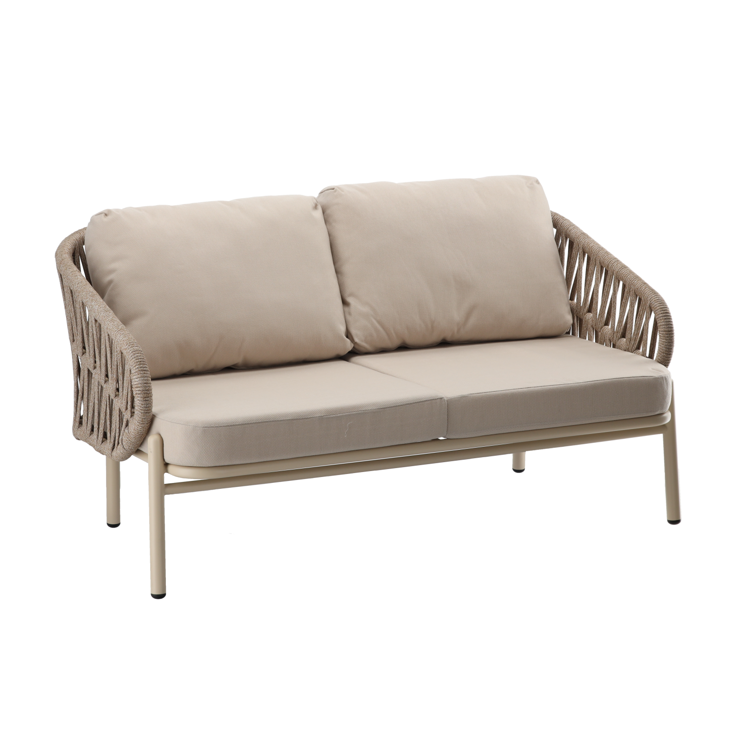 ZESTAW MEBLI ALUMINIOWYCH ( SOFA + 2 FOTELE + STOLIK ) BEŻOWE + BEŻOWE PODUSZKI - obrazek 3