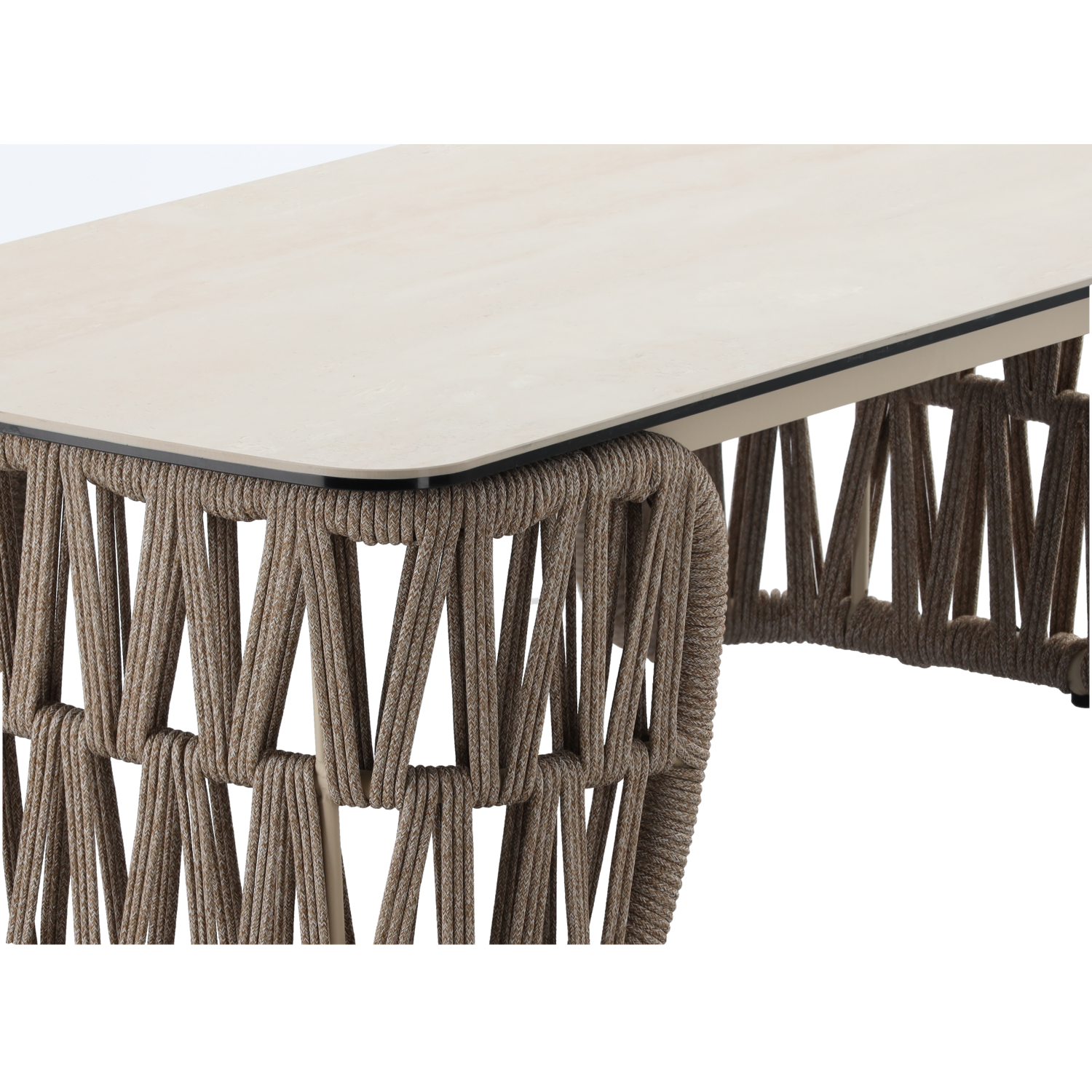 ZESTAW MEBLI ALUMINIOWYCH ( SOFA + 2 FOTELE + STOLIK ) BEŻOWE + BEŻOWE PODUSZKI - obrazek 9