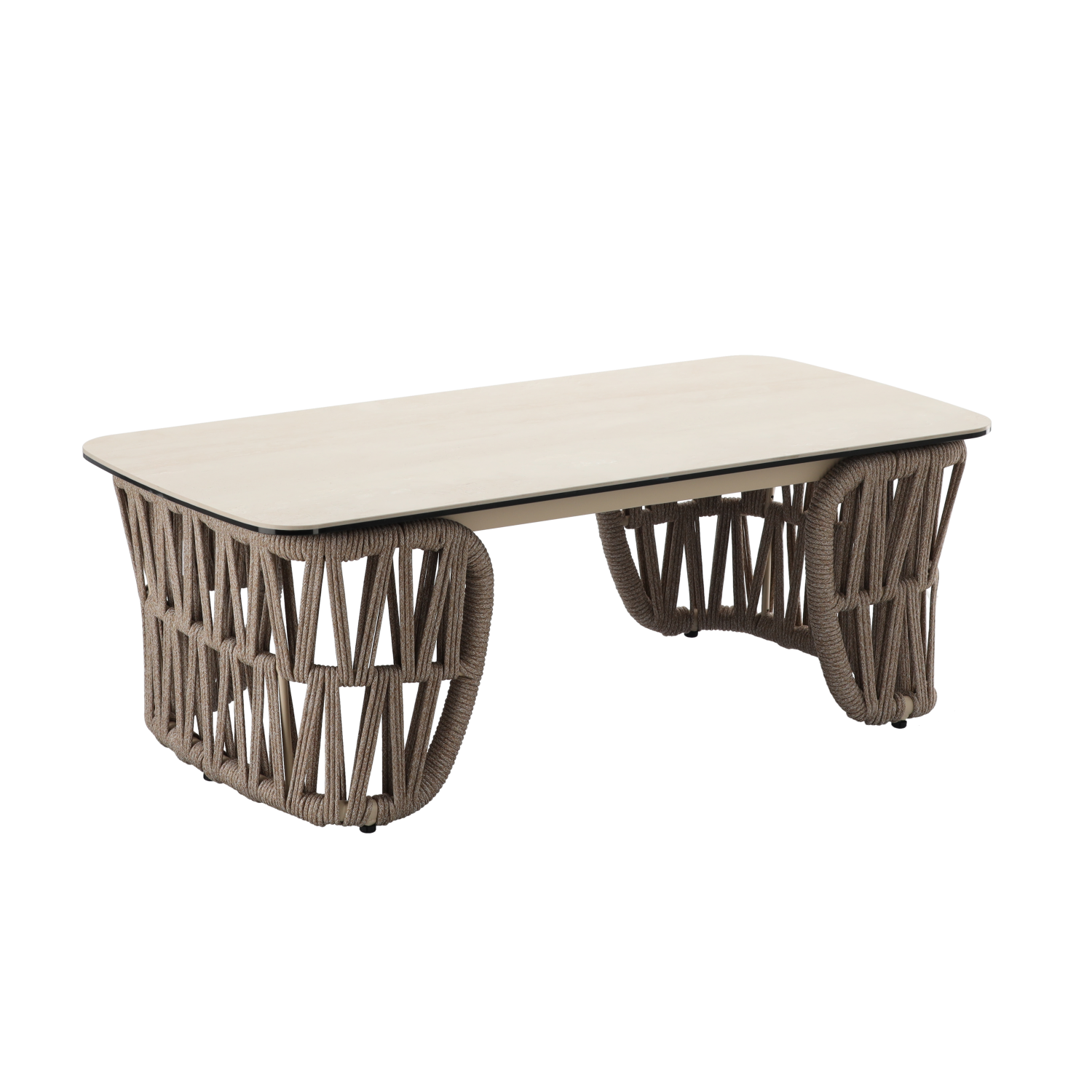 ZESTAW MEBLI ALUMINIOWYCH ( SOFA + 2 FOTELE + STOLIK ) BEŻOWE + BEŻOWE PODUSZKI - obrazek 6